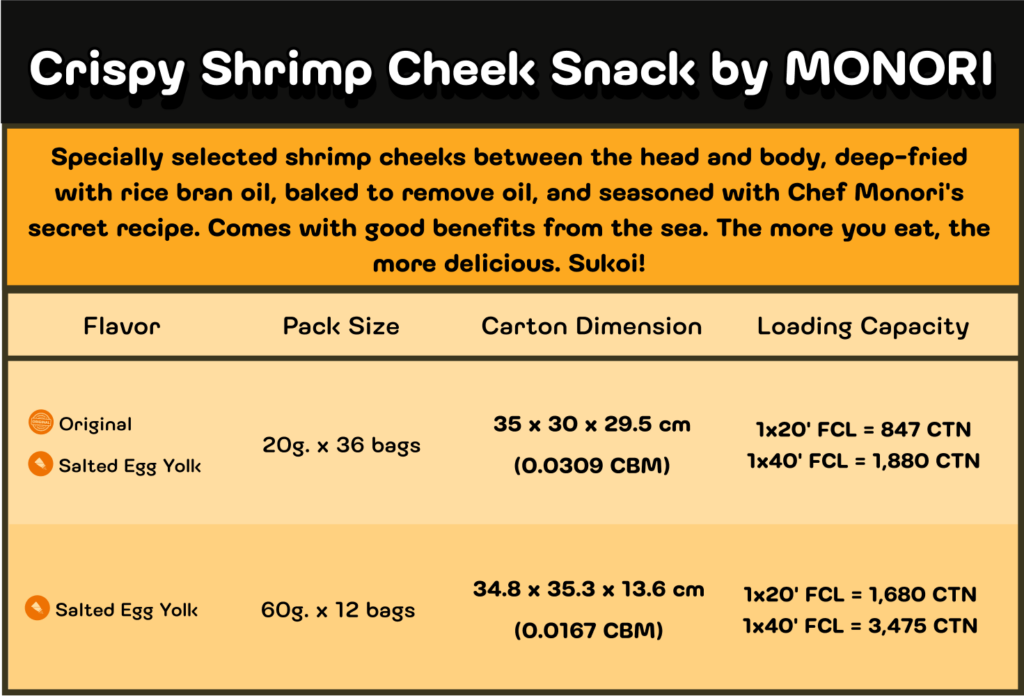 Crispy shrimp cheek snack Monori